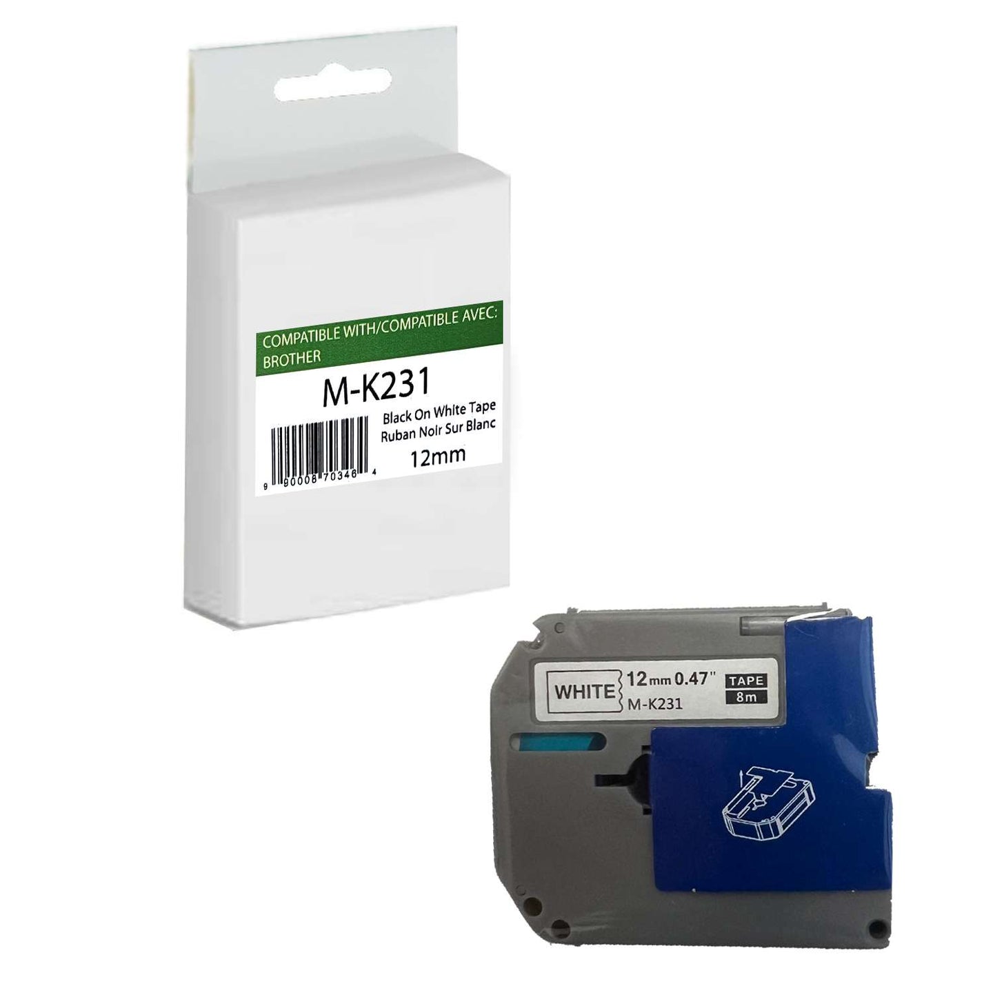 Brother M-K231 Compatible 12mm Tape 