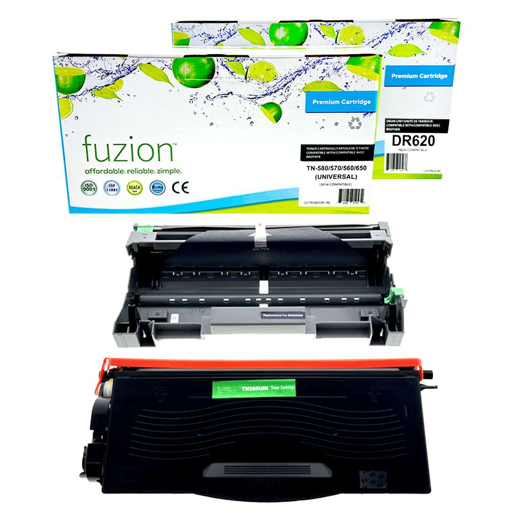 Brother TN650 / DR620 Compatible Toner Cartridge & Drum Combo