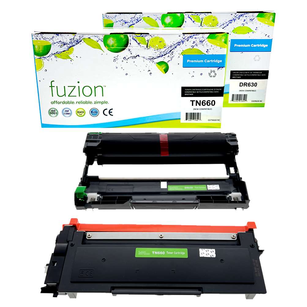 Brother TN660 / DR630 Compatible Toner Cartridge & Drum Combo