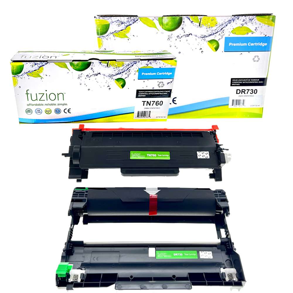 Brother TN760 / DR730 Compatible Toner Cartridge & Drum Combo