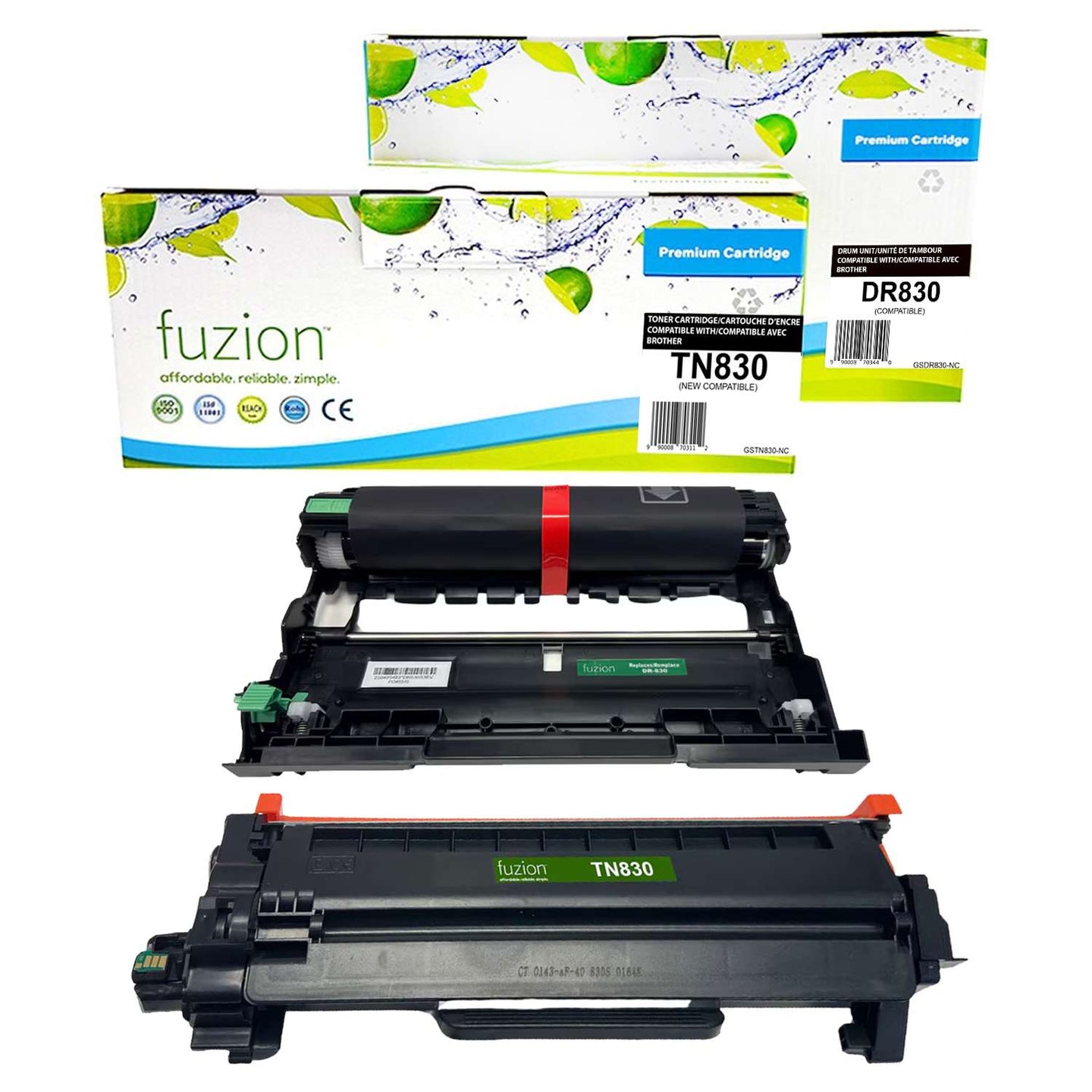 Brother TN830 / DR830 Compatible Toner Cartridge & Drum Combo